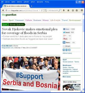 Informacja o wypowiedzi Djokovica w brytyjskim The Guardian
